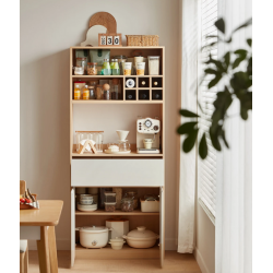 Tủ kệ gỗ có ngăn để đồ dùng nhà bếp phòng ăn gia đình TUBEP02