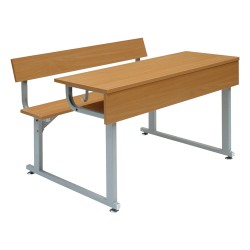 Bộ bàn ghế học sinh khung sắt mặt gỗ BHS104A