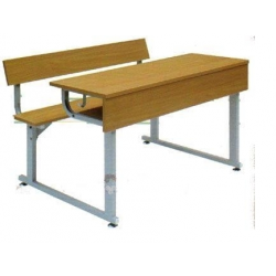Bàn ghế học sinh cấp 1 khung sắt mặt gỗ BHS104B
