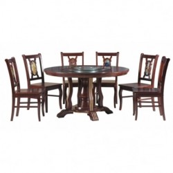 Bộ bàn 6 ghế ăn bằng gỗ TB21V+6TGA21V