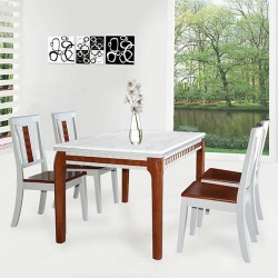 Mẫu bàn ghế phòng ăn bằng gỗ BA116 + 4GA116