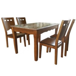 Bàn ghế phòng ăn bằng gỗ BA131 + 4GA131