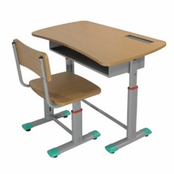 Bộ bàn ghế học sinh mặt gỗ chân sắt BHS03-V 