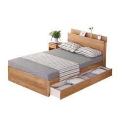 Giường ngủ đơn gỗ công nghiệp 1m4 có ngăn và kệ đầu giường GCN24