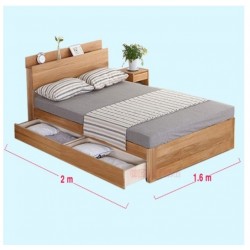 Giường ngủ đơn gỗ công nghiệp 1m6 có ngăn và kệ đầu giường GCN25
