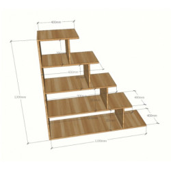 Kệ sách gỗ 5 tầng hình bậc thang TKG05
