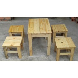 Bộ bàn ghế gỗ cafe 4 người ngồi CFG01
