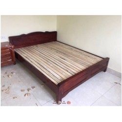 Giường ngủ bằng gỗ keo đơn giản rộng 1.2 mét GNK12