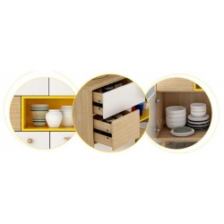 Tủ gỗ thấp đựng bát đĩa và đồ dùng nhà bếp KVS40