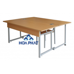 Bàn ghế trường học dành cho 2 chỗ ngồi cao 63cm BHS108-5G