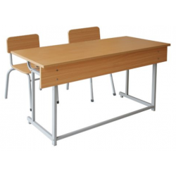 Bàn ghế trường học 2 chỗ ngồi bằng gỗ tự nhiên cao 69cm BHS109HP6G