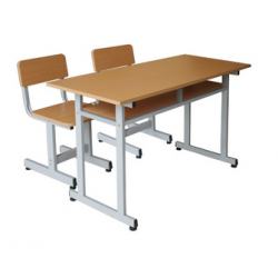 Bàn ghế trường học 2 chỗ ngồi bằng gỗ cấp 2 và 3 cao 69cm BHS110HP6G