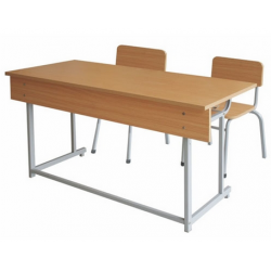 Bàn ghế trường học 2 chỗ ngồi bằng gỗ tự nhiên Hòa Phát cao 69cm BHS109-6G