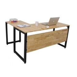 Bàn gỗ văn phòng, bàn làm việc chữ L việc khung sắt mặt gỗ BCL07