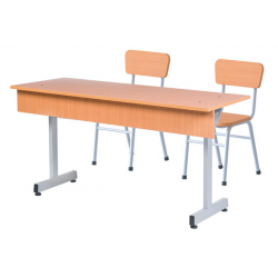 Bộ bàn ghế gỗ học sinh, sinh viên khung thép BHS108HP7