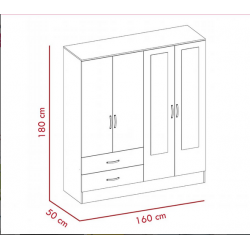 Tủ quần áo có gương gỗ công nghiệp TQA93