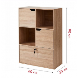 Tủ đựng sách gia đình cánh gỗ mở có khóa KGĐ138