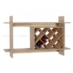 Kệ đựng rượu bằng gỗ treo tường phòng khách gia đình KR14