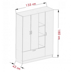 Mẫu tủ quần áo trong phòng ngủ bằng gỗ công nghiệp TAO37