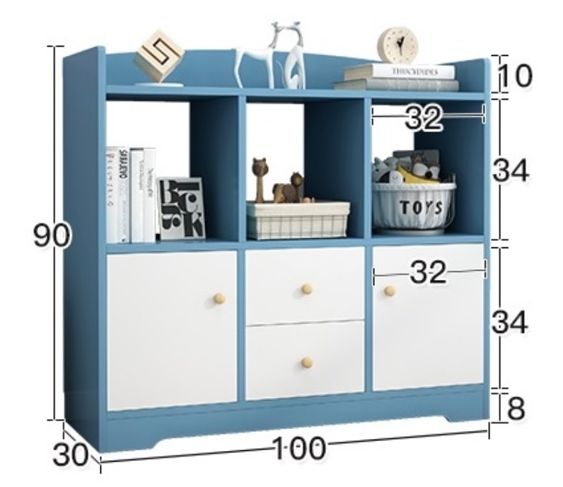 Kệ sách đứng trang trí nhiều ngăn bằng gỗ KSG18