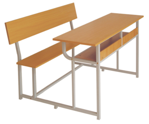 Bàn ghế trường học 2 chỗ ngồi bằng gỗ tự nhiên BSV107TG