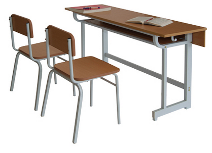 Bàn ghế trường học bằng gỗ tự nhiên khung sắt BHS102AG