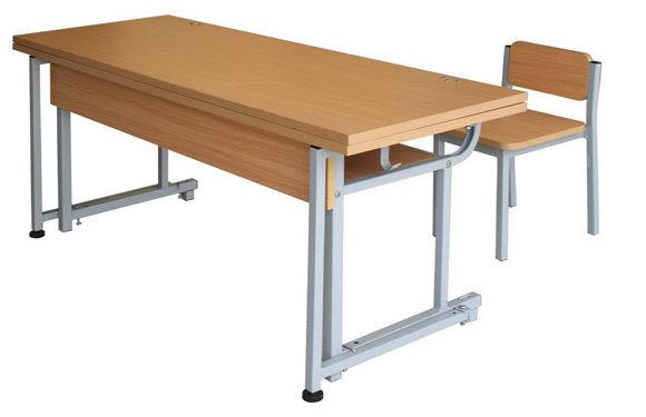 Bộ bàn ghế bán trú mặt gỗ khung thép BBT103-3