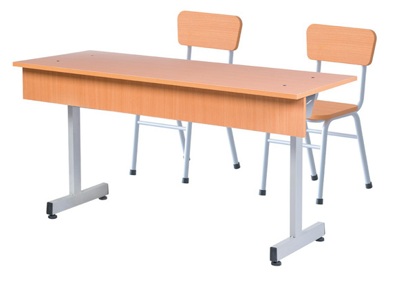 Bộ bàn ghế gỗ học sinh khung thép cao 54cm BHS108HP3