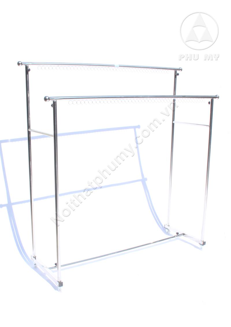 Giá phơi quần áo khung inox có móc treo GPĐ02