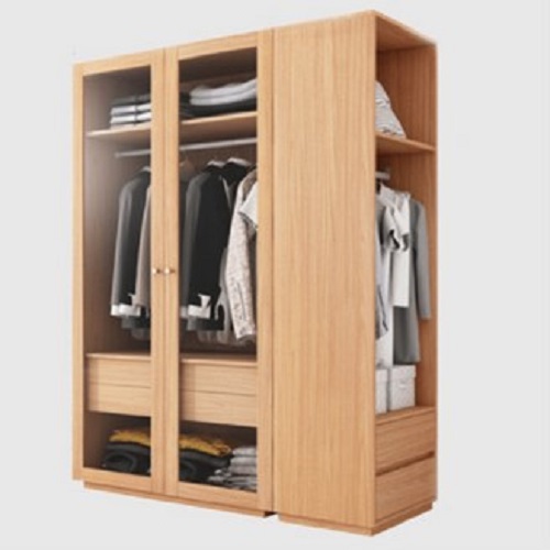 Tủ quần áo gỗ công nghiệp cánh kính mở TQA74