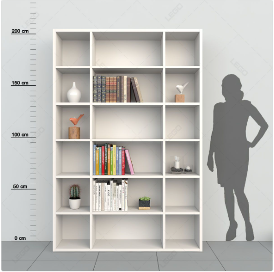 Kệ sách sử dụng gỗ công nghiệp 18 ngăn KSG221