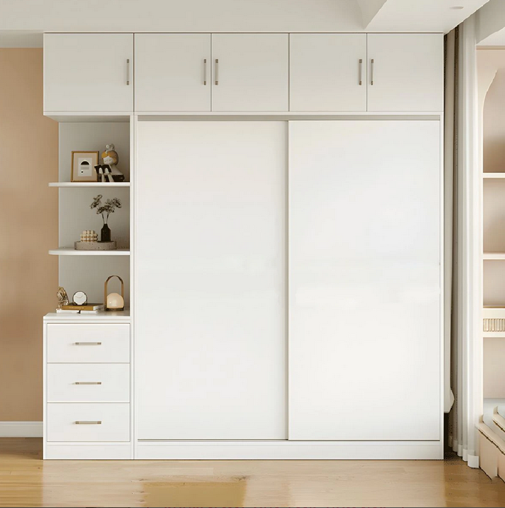 Tủ đựng quần áo cánh lùa cao kịc trần bằng gỗ đa năng TAO21