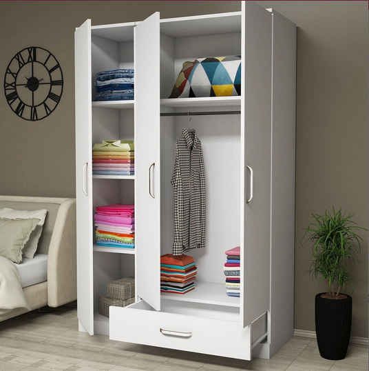 Tủ quần áo đơn giản mà đẹp 3 cánh mở kết hợp ngăn kéo để đồ TAO38